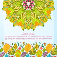 Nice floral greeting card with leaves N49