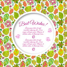 Nice floral greeting card with leaves N52