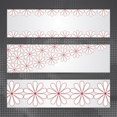Set of banners with laconic floral ornament