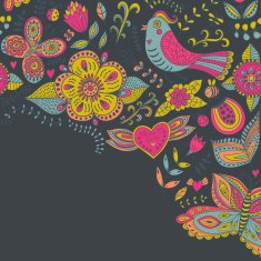 Floral background summer theme greeting card Template design N10