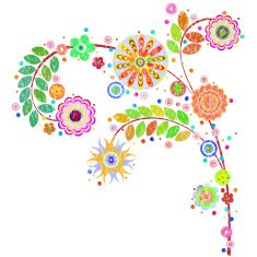 Flowers vector traditional branch of floral blooming N20