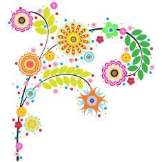 Flowers vector traditional branch of floral blooming N24