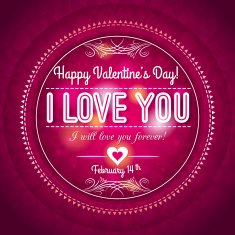 red valentines day greeting card with hearts and wishes text N2