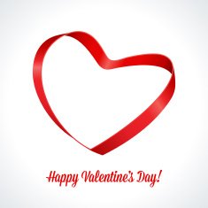 Heart from ribbon Valentine's day vector background N2