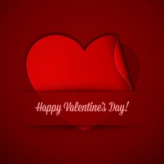 Heart from paper Valentines day card N16