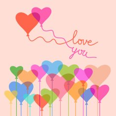 Vector Valentine's card with hearts