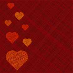 Valentine's Day Card in scribbled lines N4
