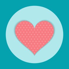 Red Paper Heart isolated on blue background Vector N2