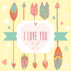 I love you - greeting card for Valentines day wedding