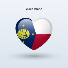 Love Wake Island symbol Heart flag icon N2