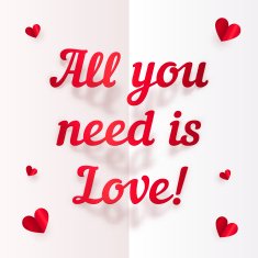 Realistic vector love sign with shadow