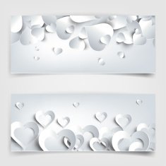 Valentines day Abstract cards with paper hearts N7