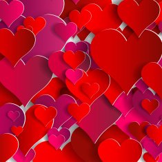 Valentines day Abstract paper hearts Love N4