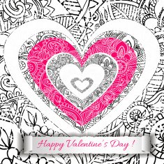 White paper heart Valentines day card