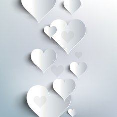 Valentines day Abstract paper hearts Love N6