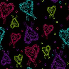 Black paper heart Valentines day card