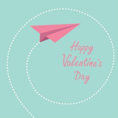 Origami paper plane Dash spiral in the sky Valentines day