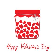Love bottle with hearts inside Happy Valentines Day card
