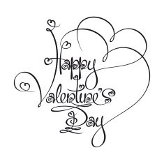 Calligraphic Text - Happy Valentines Day