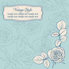 Floral card with roses N17