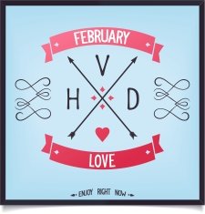 Sign of Valentine's Day with capital letters