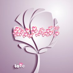 Paper tree with hearts