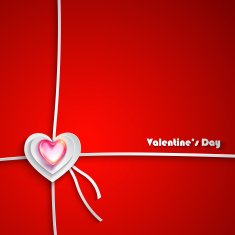 Valentine's Day Greeting Card on red background N9