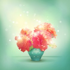 Shining flowers roses in vase N2