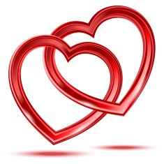 Abstract two shiny heart's shapes N3