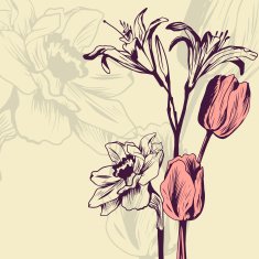 Vintage Floral Card N23