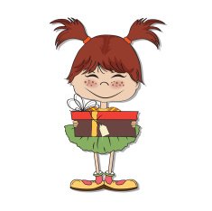 young girl with gift N27