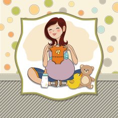 happy pregnant woman baby shower card N26