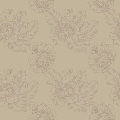 Brown Monochrome Flowers seamless Pattern