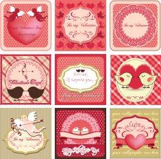 Beautiful label set for Valentine's day