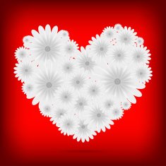 Vector creative heart of flowers background