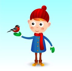 Boy with bullfinch N2