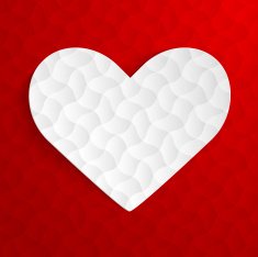 Beautiful white heart on a red background N2
