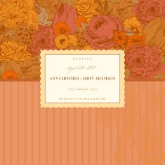 Vintage card with lush flowers N2