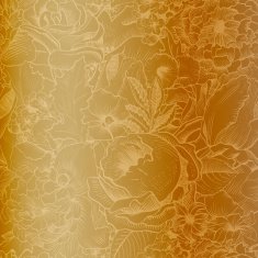 Seamless vintage pattern with lush flowers Gold