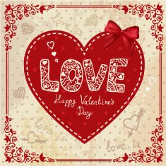 Vintage Card with Heart N14
