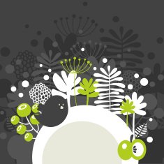 Half round banner with spring nature N2