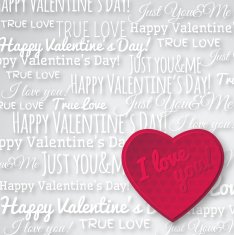 grey background with red valentine heart and wishes text N3