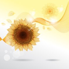 Yellow sunflowers Vector flower element for design N3