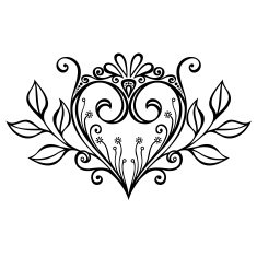 Vector Deco Floral Heart N3