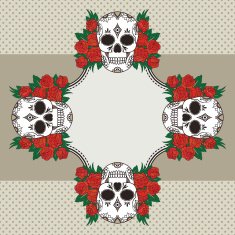 Vector vintage frame with skulls N21