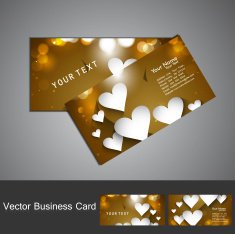 Business card set Valentine's Day colorful heart stylish vector