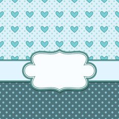 vector vintage frame with hearts N4