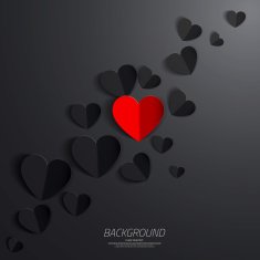 Paper heart Valentines day card Vector