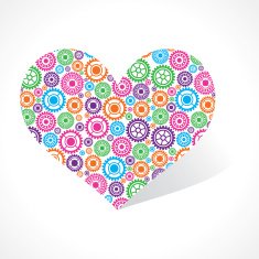 Group of gear make a heart