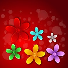 Abstract 3D flower card